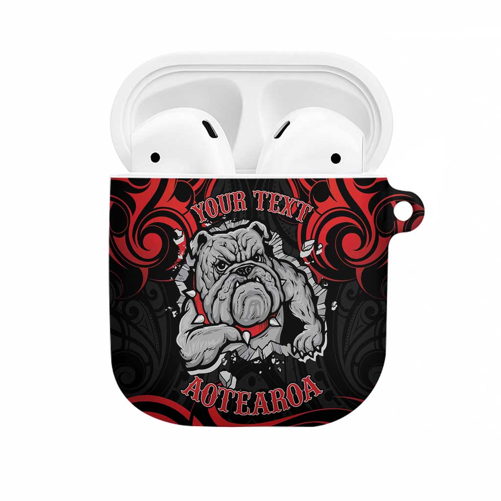 Personalised Aotearoa Bulldog AirPods Case NZ Maori Tattoo LT14 Red - Polynesian Pride