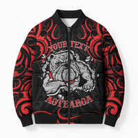 Aotearoa Bulldog Bomber Puffer Jacket NZ Maori Tattoo LT14 Unisex Red - Polynesian Pride