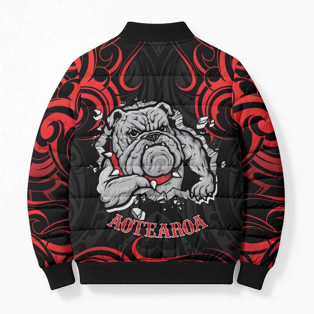 Aotearoa Bulldog Bomber Puffer Jacket NZ Maori Tattoo LT14 - Polynesian Pride