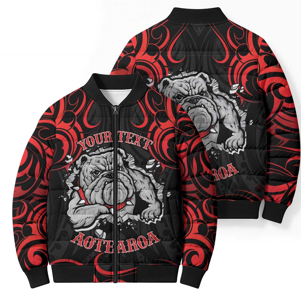 Aotearoa Bulldog Bomber Puffer Jacket NZ Maori Tattoo LT14 - Polynesian Pride