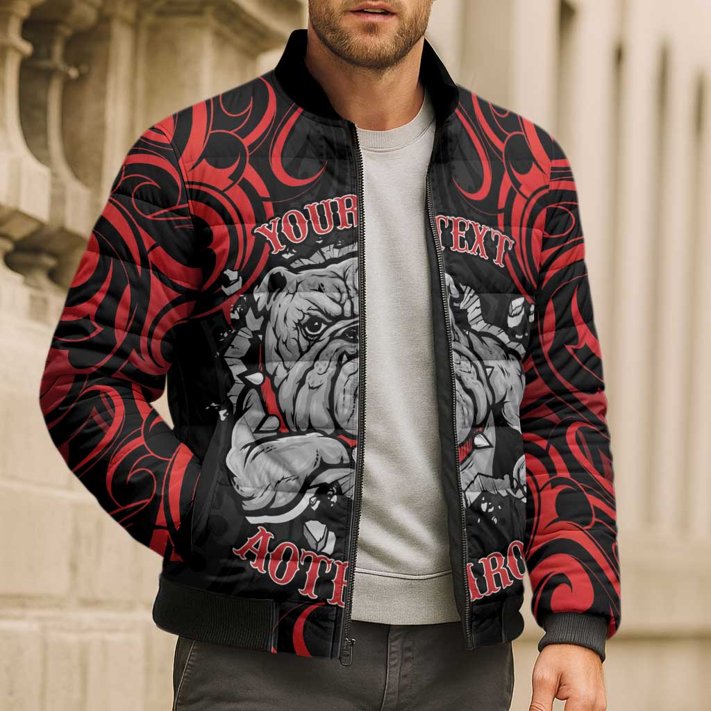 Aotearoa Bulldog Bomber Puffer Jacket NZ Maori Tattoo LT14 - Polynesian Pride