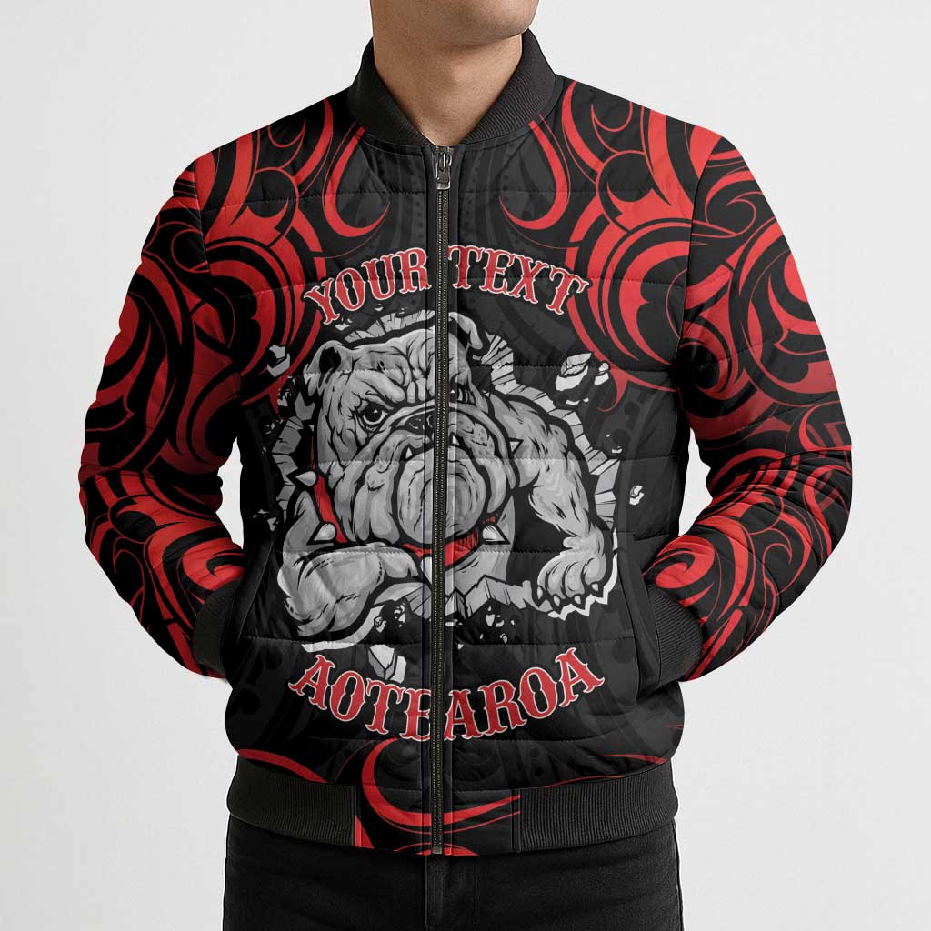 Aotearoa Bulldog Bomber Puffer Jacket NZ Maori Tattoo LT14 - Polynesian Pride