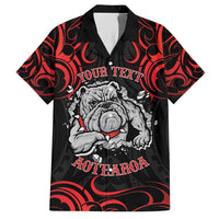 Personalised Aotearoa Bulldog Hawaiian Shirt NZ Maori Tattoo LT14 Red - Polynesian Pride