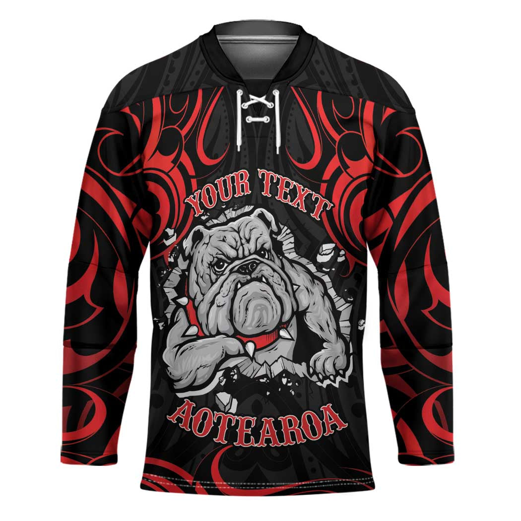Aotearoa Bulldog Hockey Jersey NZ Maori Tattoo LT14 Unisex Red - Polynesian Pride