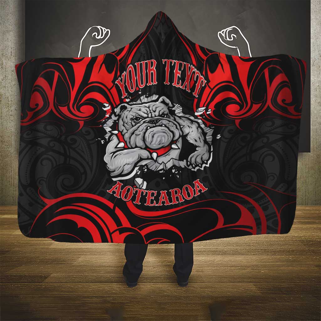 Personalised Aotearoa Bulldog Hooded Blanket NZ Maori Tattoo LT14 - Polynesian Pride