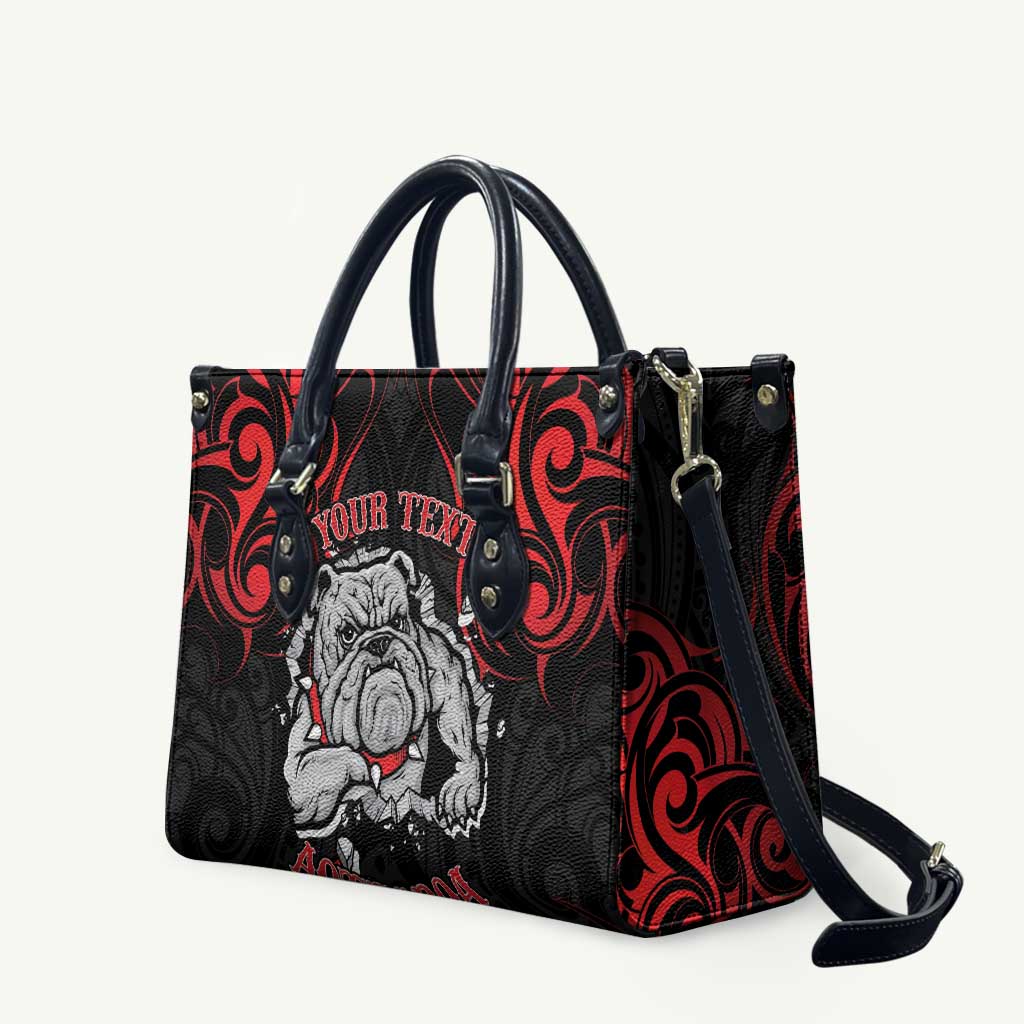 Personalised Aotearoa Bulldog Leather Bag NZ Maori Tattoo LT14 Red - Polynesian Pride