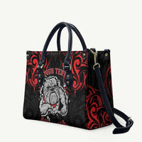 Personalised Aotearoa Bulldog Leather Bag NZ Maori Tattoo LT14 Red - Polynesian Pride