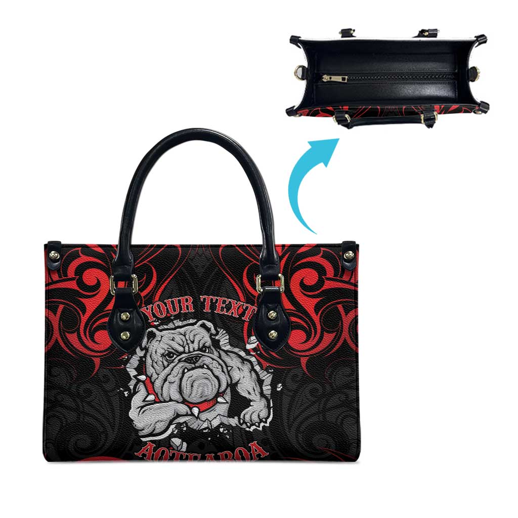 Personalised Aotearoa Bulldog Leather Bag NZ Maori Tattoo LT14 - Polynesian Pride