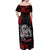 Personalised Aotearoa Bulldog Off Shoulder Maxi Dress NZ Maori Tattoo