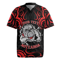 Personalised Aotearoa Bulldog Rugby Jersey NZ Maori Tattoo LT14 Red - Polynesian Pride