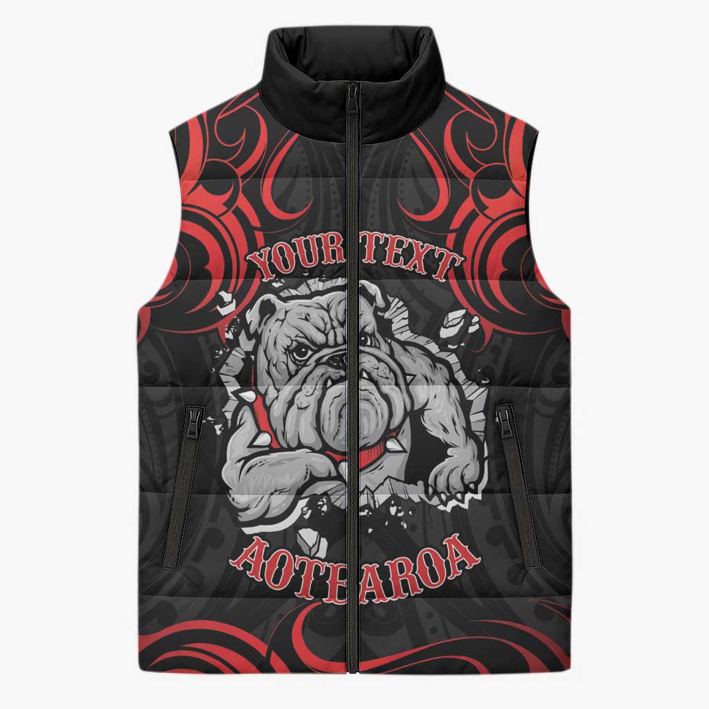 Aotearoa Bulldog Sleeveless Puffer Jacket NZ Maori Tattoo LT14 Unisex Red - Polynesian Pride