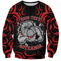 Personalised Aotearoa Bulldog Sweatshirt NZ Maori Tattoo LT14 Unisex Red - Polynesian Pride