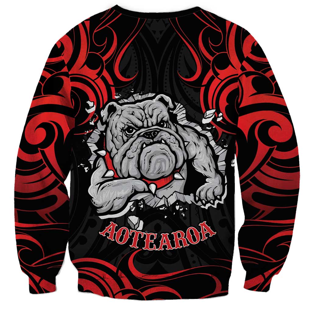 Personalised Aotearoa Bulldog Sweatshirt NZ Maori Tattoo LT14 - Polynesian Pride