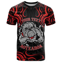 Personalised Aotearoa Bulldog T Shirt NZ Maori Tattoo LT14 Red - Polynesian Pride