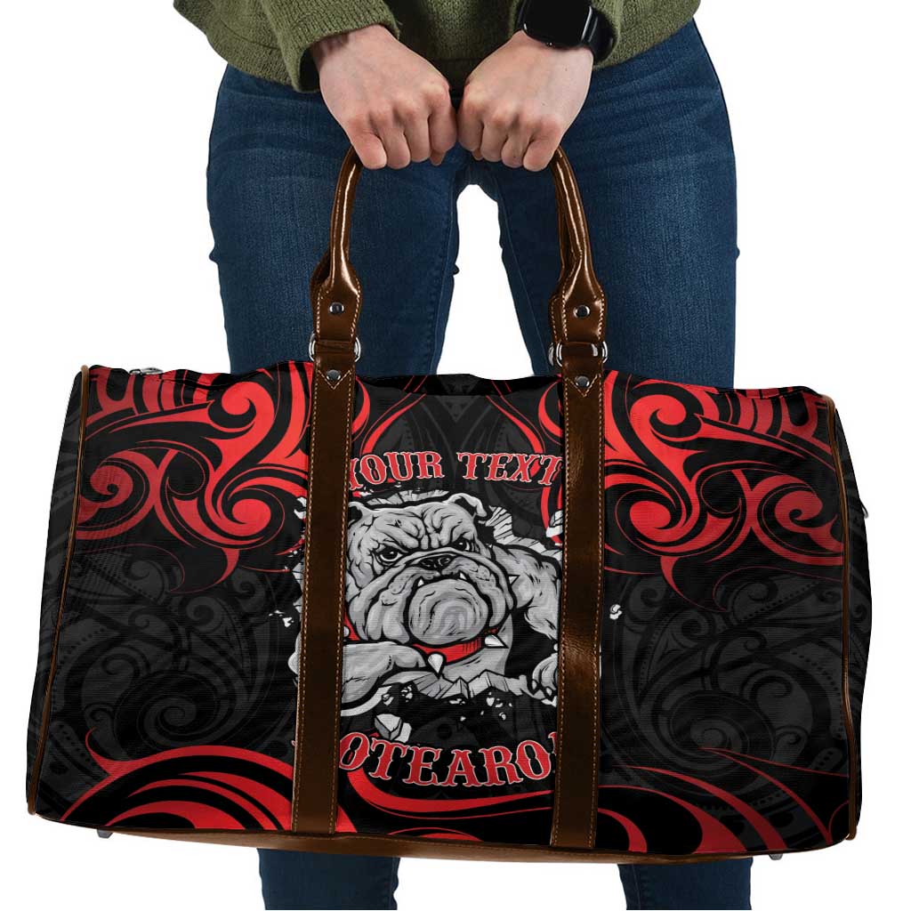 Personalised Aotearoa Bulldog Travel Bag NZ Maori Tattoo LT14 Red - Polynesian Pride