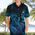 Blue Aloha Hawaii Hawaiian Shirt Snorkeling With Sea Turtle Polynesian Pattern