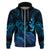 Blue Aloha Hawaii Hoodie Snorkeling With Sea Turtle Polynesian Pattern