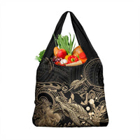 Gold Aloha Hawaii Grocery Bag Snorkeling With Sea Turtle Polynesian Pattern LT14 1-pack One Size Gold - Polynesian Pride