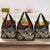 Gold Aloha Hawaii Grocery Bag Snorkeling With Sea Turtle Polynesian Pattern