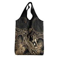 Gold Aloha Hawaii Grocery Bag Snorkeling With Sea Turtle Polynesian Pattern LT14 - Polynesian Pride