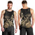 Gold Aloha Hawaii Men Tank Top Snorkeling With Sea Turtle Polynesian Pattern