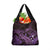 Purple Aloha Hawaii Grocery Bag Snorkeling With Sea Turtle Polynesian Pattern