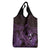 Purple Aloha Hawaii Grocery Bag Snorkeling With Sea Turtle Polynesian Pattern