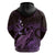 Purple Aloha Hawaii Hoodie Snorkeling With Sea Turtle Polynesian Pattern