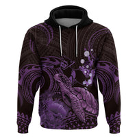 Purple Aloha Hawaii Zip Hoodie Snorkeling With Sea Turtle Polynesian Pattern LT14 Pullover Hoodie Purple - Polynesian Pride