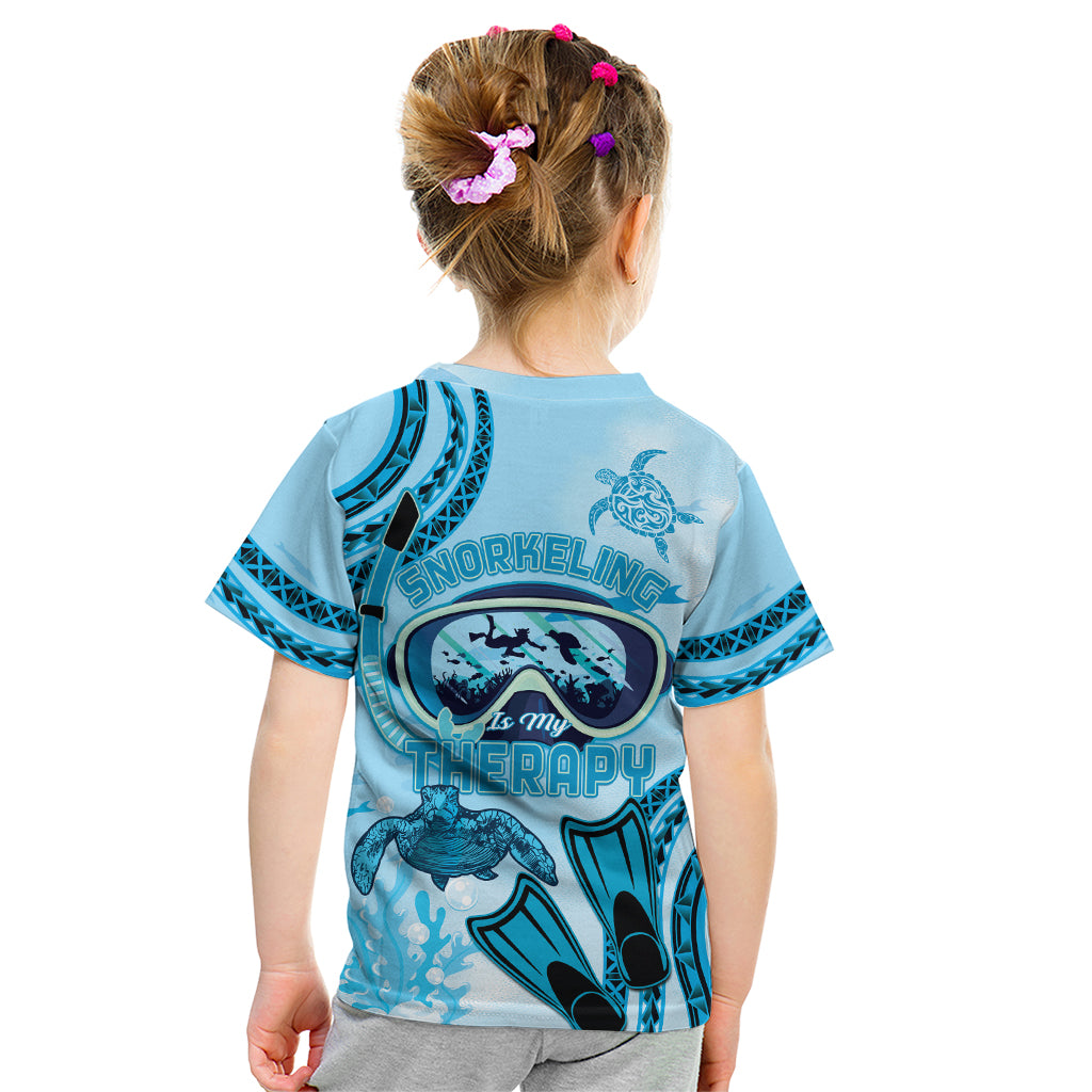 Hawaii Sea Turtle Snorkeling Is My Therapy Kid T Shirt LT14 - Polynesian Pride