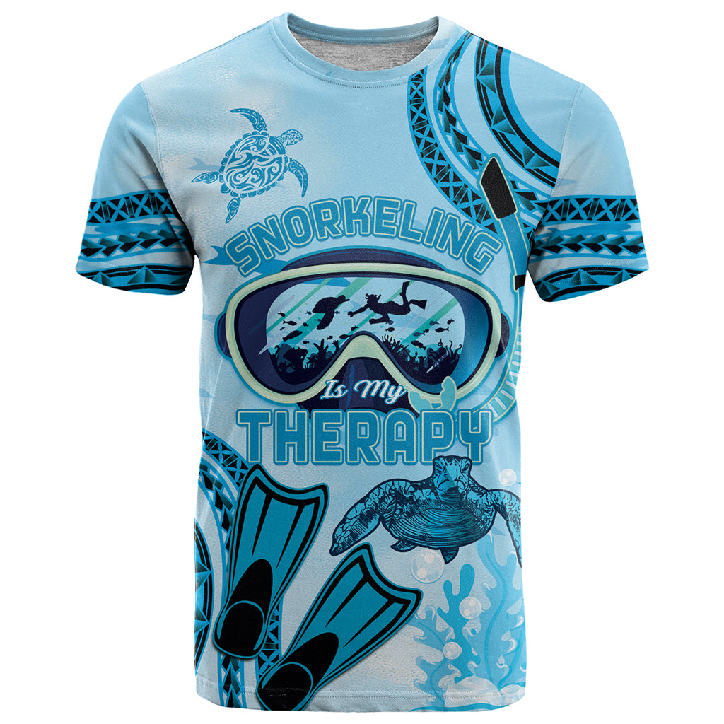 Hawaii Sea Turtle Snorkeling Is My Therapy T Shirt LT14 Blue - Polynesian Pride