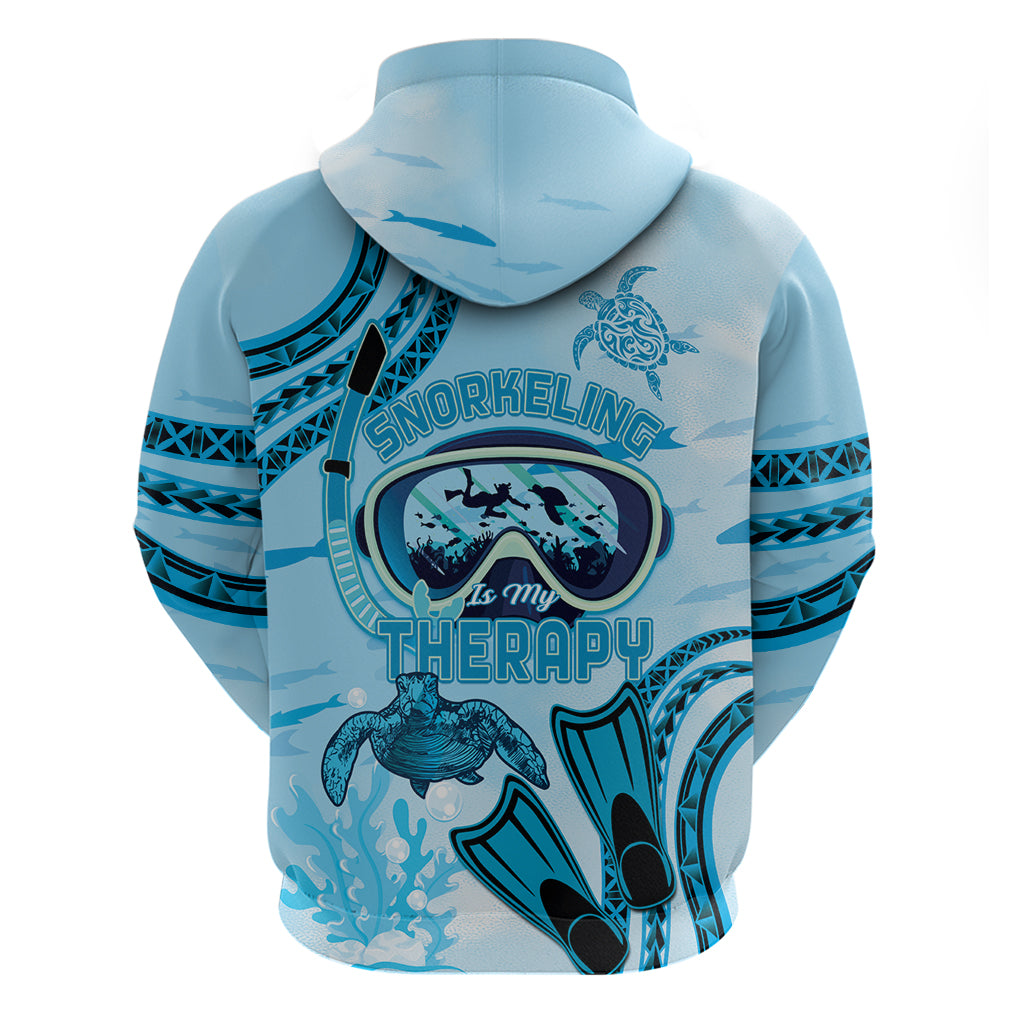 Hawaii Sea Turtle Snorkeling Is My Therapy Zip Hoodie LT14 - Polynesian Pride