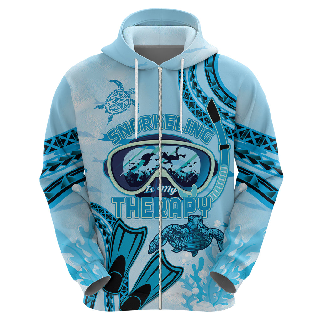 Hawaii Sea Turtle Snorkeling Is My Therapy Zip Hoodie LT14 - Polynesian Pride