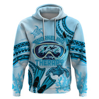 Hawaii Sea Turtle Snorkeling Is My Therapy Zip Hoodie LT14 Pullover Hoodie Blue - Polynesian Pride