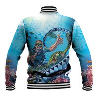Hawaii Snorkeling Honu Turtle Baseball Jacket Under The Ocean Vibes LT14 - Polynesian Pride