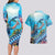 Hawaii Snorkeling Honu Turtle Couples Matching Long Sleeve Bodycon Dress and Hawaiian Shirt Under The Ocean Vibes