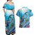 Hawaii Snorkeling Honu Turtle Couples Matching Off Shoulder Maxi Dress and Hawaiian Shirt Under The Ocean Vibes