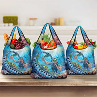 Hawaii Snorkeling Honu Turtle Grocery Bag Under The Ocean Vibes LT14 3-pack One Size Blue - Polynesian Pride