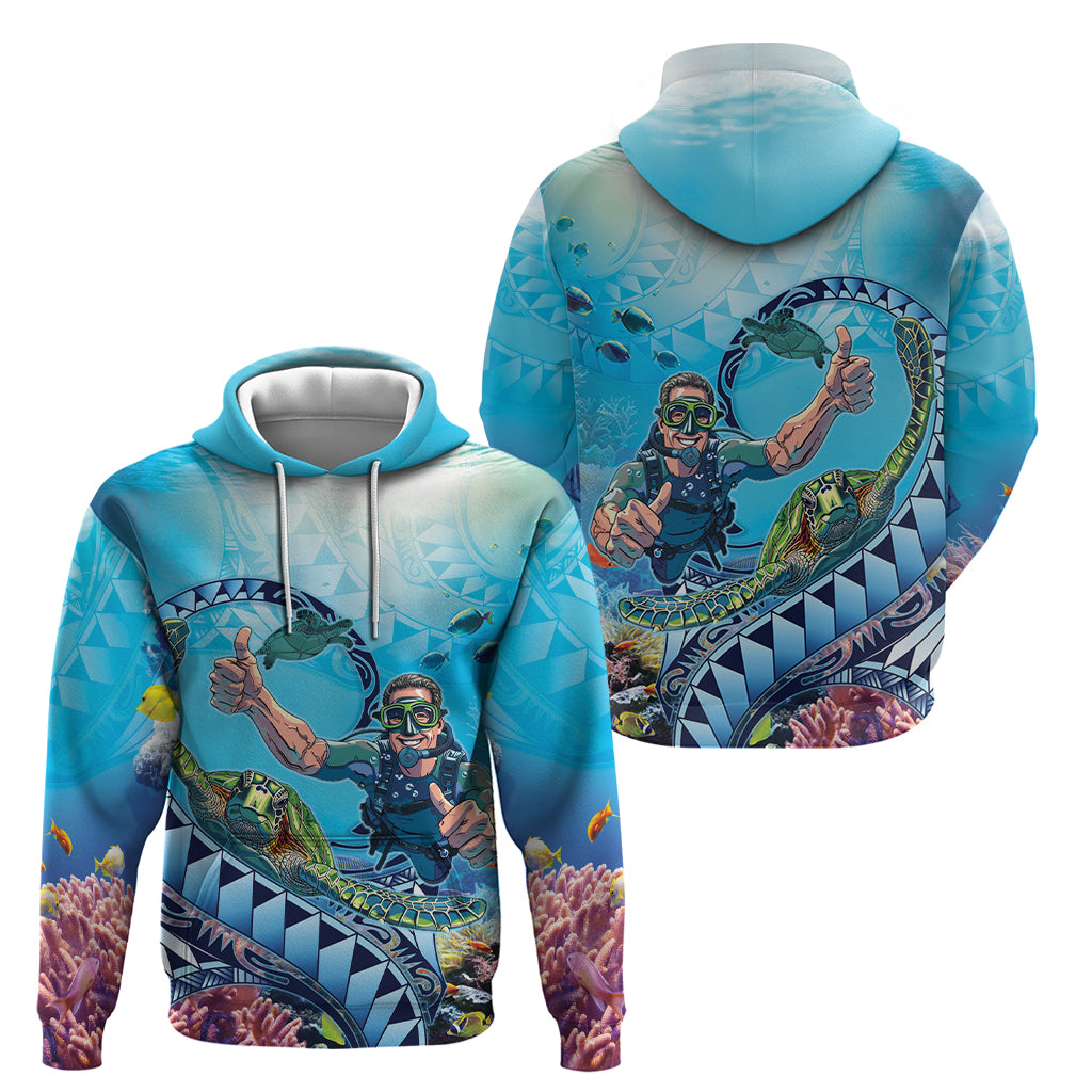 Hawaii Snorkeling Honu Turtle Zip Hoodie Under The Ocean Vibes LT14 - Polynesian Pride