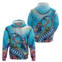 Hawaii Snorkeling Honu Turtle Zip Hoodie Under The Ocean Vibes LT14 - Polynesian Pride