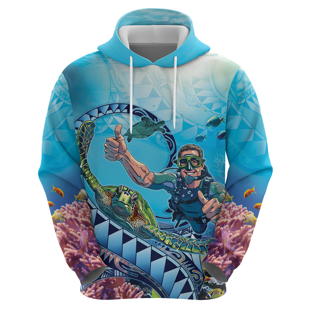 Hawaii Snorkeling Honu Turtle Zip Hoodie Under The Ocean Vibes LT14 - Polynesian Pride