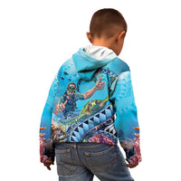 Hawaii Snorkeling Honu Turtle Kid Hoodie Under The Ocean Vibes LT14 - Polynesian Pride