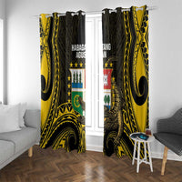 Agusan del Sur Philippines Window Curtain Habagatang Agusan Lolong LT14 With Grommets Black - Polynesian Pride