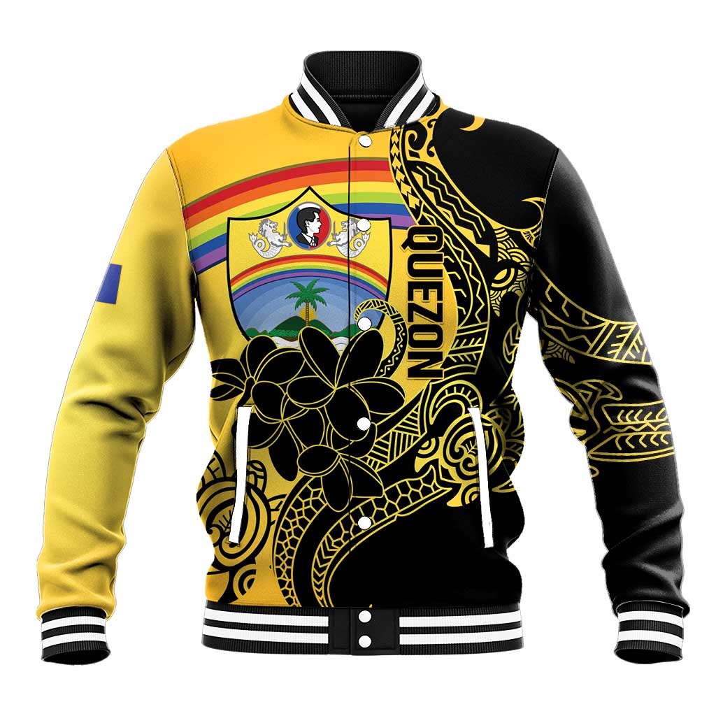 Quezon Province Baseball Jacket Cocolandia Philippines Turtle LT14 Unisex Gold - Polynesian Pride