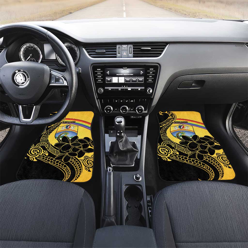 Quezon Province Car Mats Cocolandia Philippines Turtle LT14 Set 2pcs - Front Gold - Polynesian Pride
