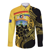 Quezon Province Long Sleeve Button Shirt Cocolandia Philippines Turtle LT14 Unisex Gold - Polynesian Pride