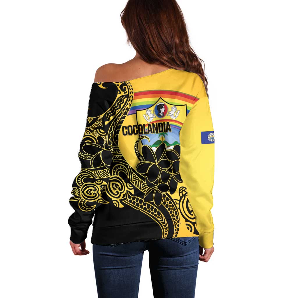 Quezon Province Off Shoulder Sweater Cocolandia Philippines Turtle LT14 - Polynesian Pride