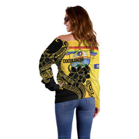 Quezon Province Off Shoulder Sweater Cocolandia Philippines Turtle LT14 - Polynesian Pride