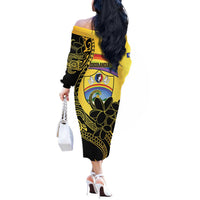 Quezon Province Off The Shoulder Long Sleeve Dress Cocolandia Philippines Turtle LT14 - Polynesian Pride