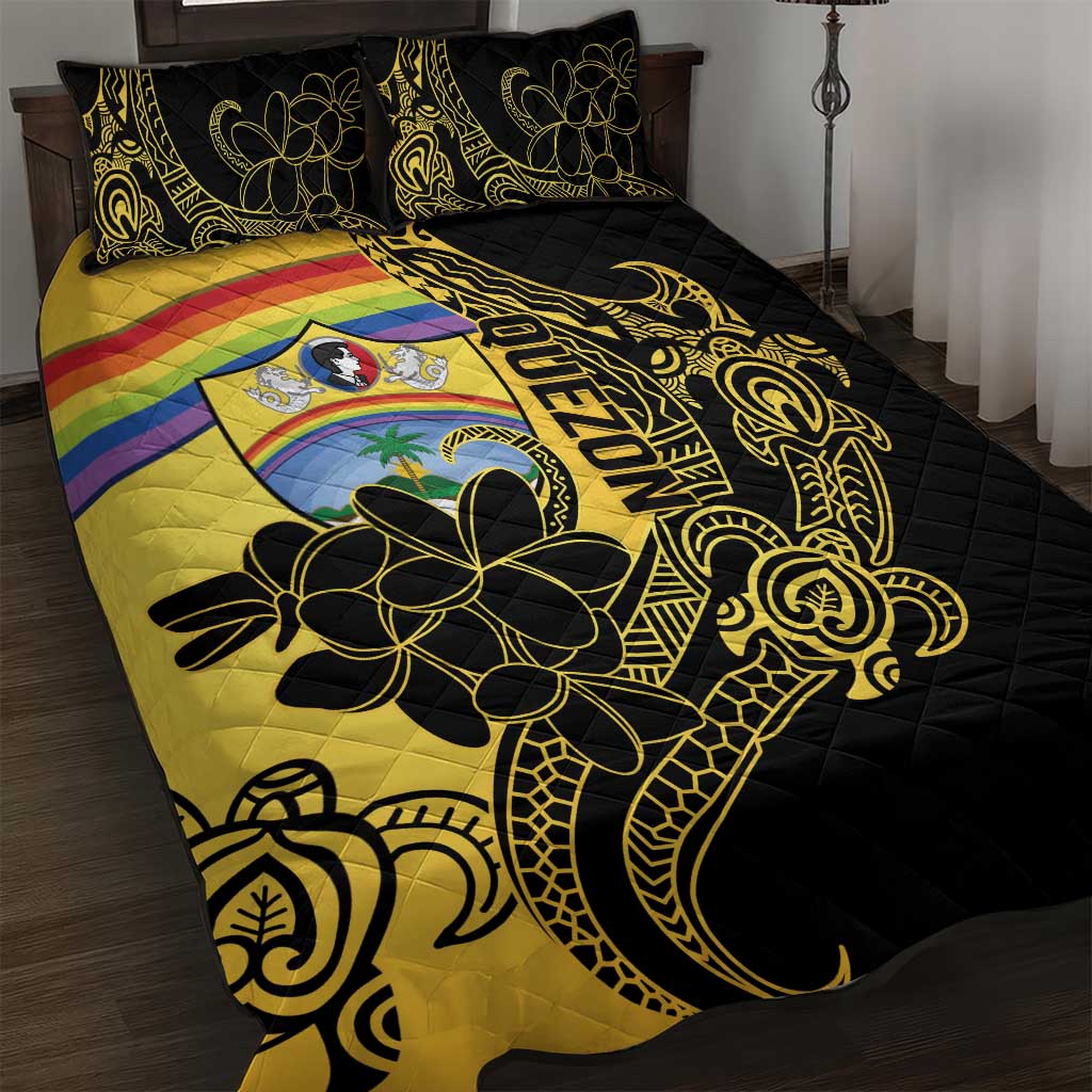 Quezon Province Quilt Bed Set Cocolandia Philippines Turtle LT14 Gold - Polynesian Pride